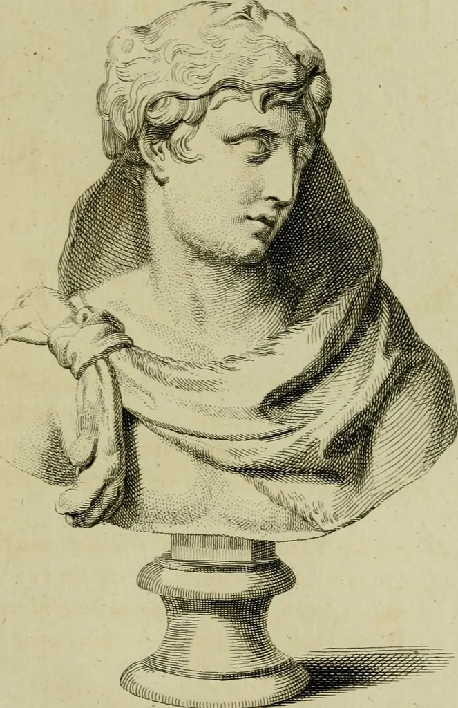 An illustration from A description of the antiquities and curiosities in Wilton-House : illustrated with twenty-five engravings of some of the capital statues, bustos and relievos : in this work are introduced the anecdotes and remarks of Thomas earl of Pembroke, who collected these antiques, now first published from His Lordship's mss., 1769, leaf 130