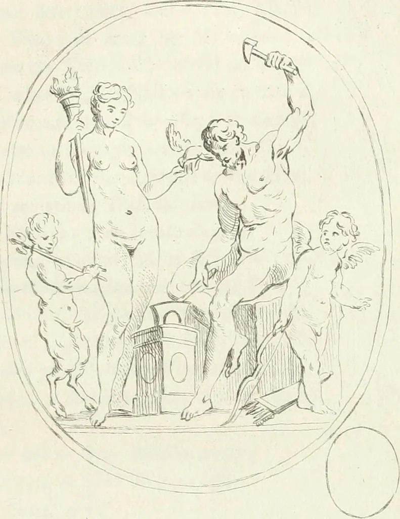 An illustration from Antiquities explained : being a collection of figured gems, illustrated by similar descriptions taken from the classics, 1737, leaf 102