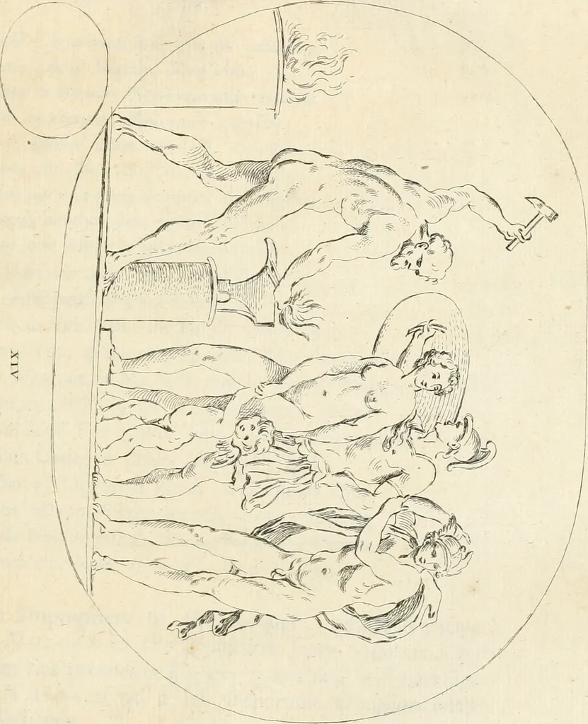 An illustration from Antiquities explained : being a collection of figured gems, illustrated by similar descriptions taken from the classics, 1737, leaf 106