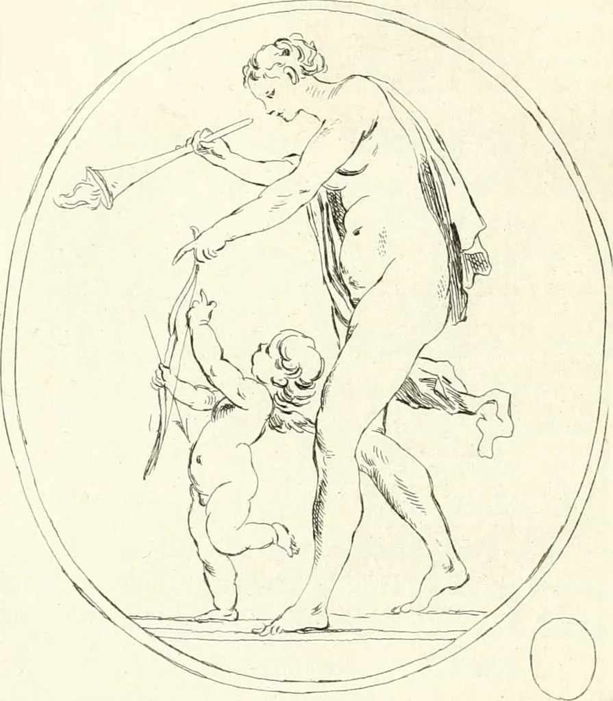 An illustration from Antiquities explained : being a collection of figured gems, illustrated by similar descriptions taken from the classics, 1737, leaf 127
