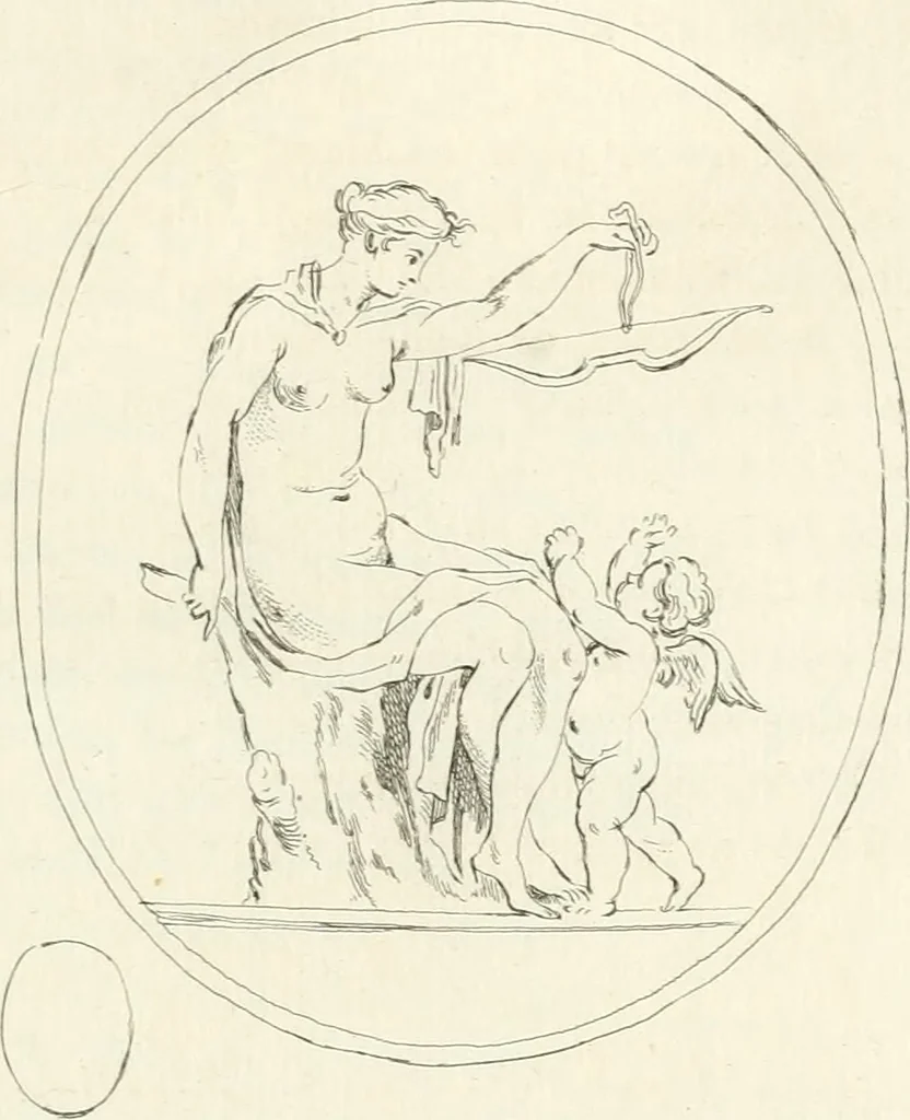 An illustration from Antiquities explained : being a collection of figured gems, illustrated by similar descriptions taken from the classics, 1737, leaf 134