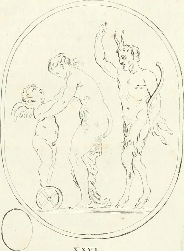 An illustration from Antiquities explained : being a collection of figured gems, illustrated by similar descriptions taken from the classics, 1737, leaf 180