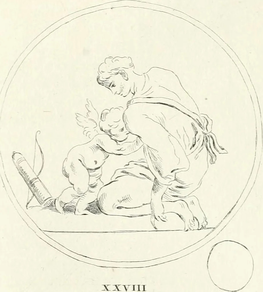 An illustration from Antiquities explained : being a collection of figured gems, illustrated by similar descriptions taken from the classics, 1737, leaf 188