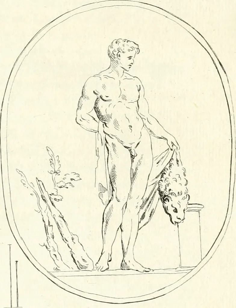 An illustration from Antiquities explained : being a collection of figured gems, illustrated by similar descriptions taken from the classics, 1737, leaf 199