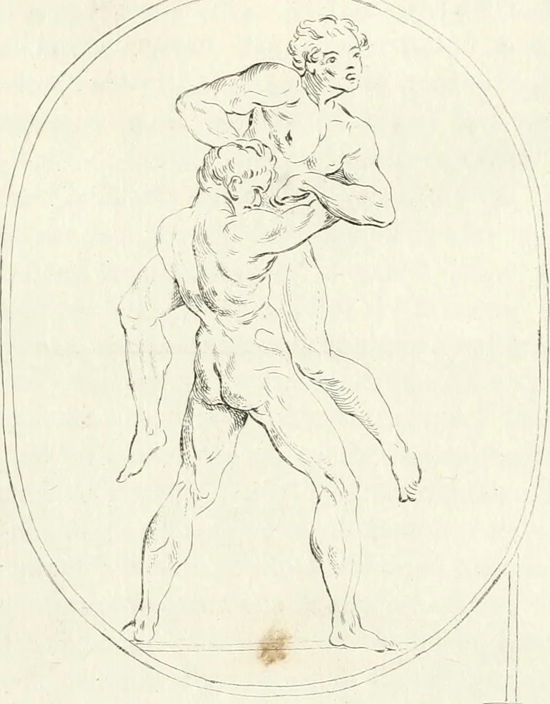 An illustration from Antiquities explained : being a collection of figured gems, illustrated by similar descriptions taken from the classics, 1737, leaf 214
