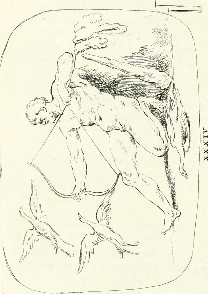 An illustration from Antiquities explained : being a collection of figured gems, illustrated by similar descriptions taken from the classics, 1737, leaf 229