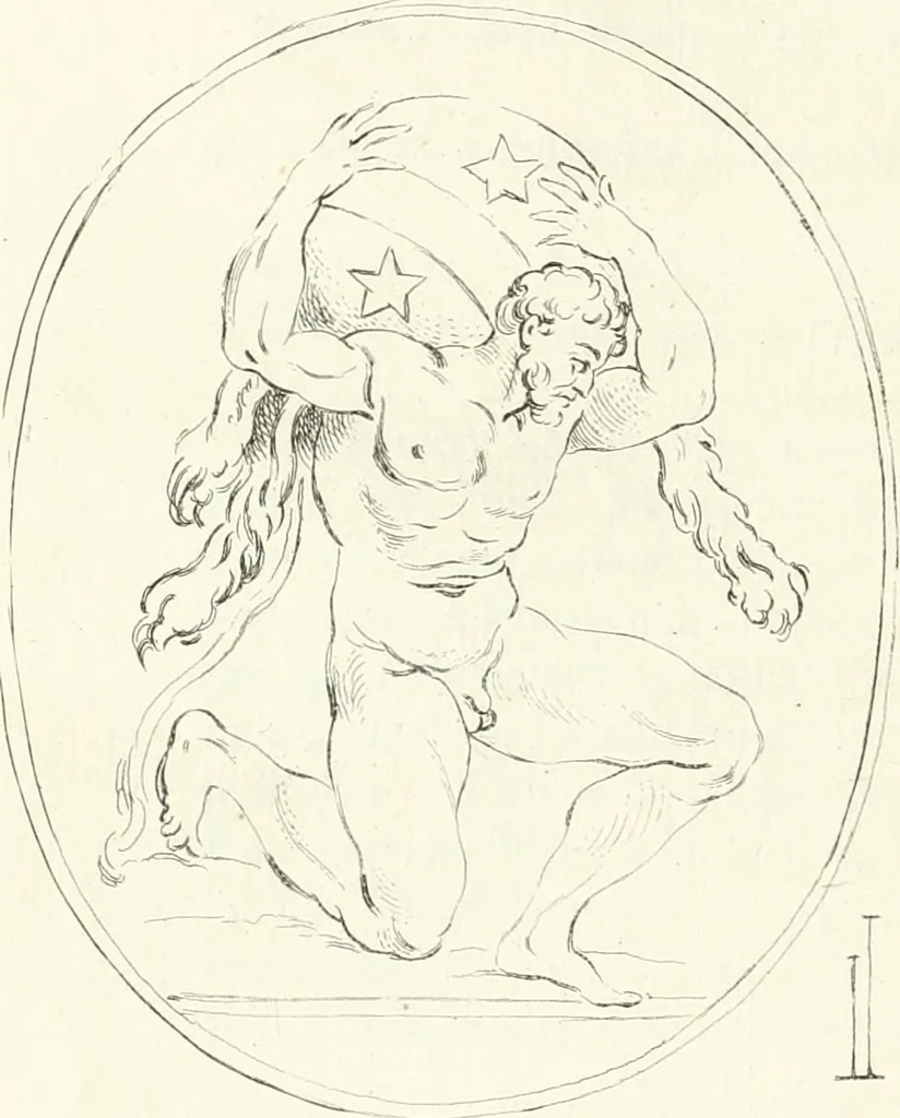 An illustration from Antiquities explained : being a collection of figured gems, illustrated by similar descriptions taken from the classics, 1737, leaf 233