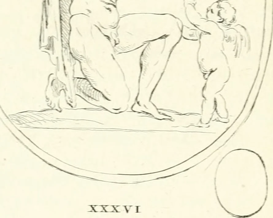 An illustration from Antiquities explained : being a collection of figured gems, illustrated by similar descriptions taken from the classics, 1737, leaf 239
