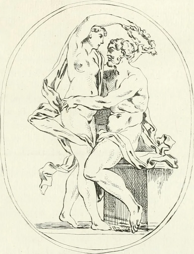 An illustration from Antiquities explained : being a collection of figured gems, illustrated by similar descriptions taken from the classics, 1737, leaf 246