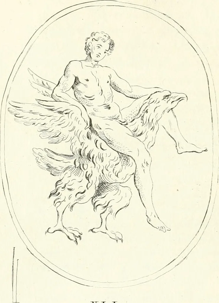 An illustration from Antiquities explained : being a collection of figured gems, illustrated by similar descriptions taken from the classics, 1737, leaf 285