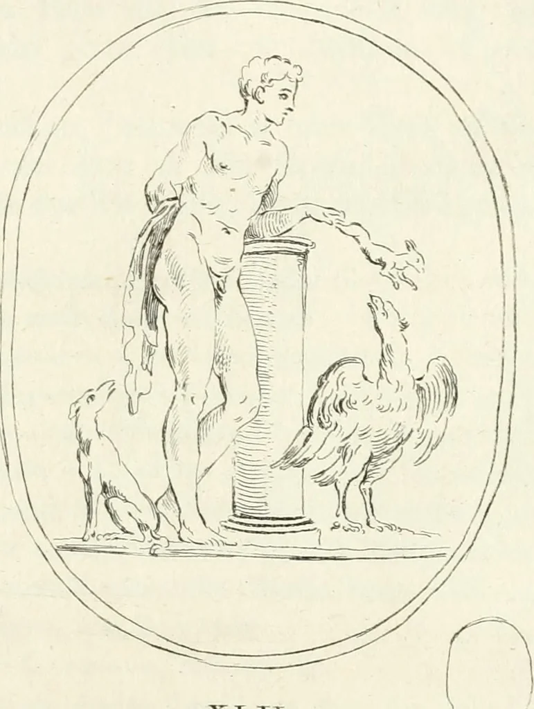 An illustration from Antiquities explained : being a collection of figured gems, illustrated by similar descriptions taken from the classics, 1737, leaf 290