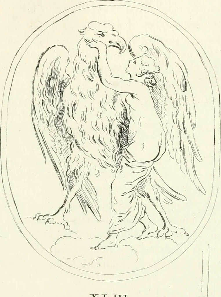 An illustration from Antiquities explained : being a collection of figured gems, illustrated by similar descriptions taken from the classics, 1737, leaf 294