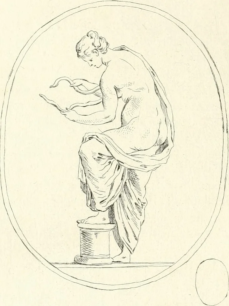 An illustration from Antiquities explained : being a collection of figured gems, illustrated by similar descriptions taken from the classics, 1737, leaf 309