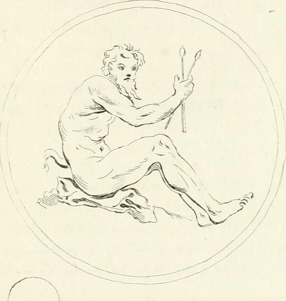 An illustration from Antiquities explained : being a collection of figured gems, illustrated by similar descriptions taken from the classics, 1737, leaf 332