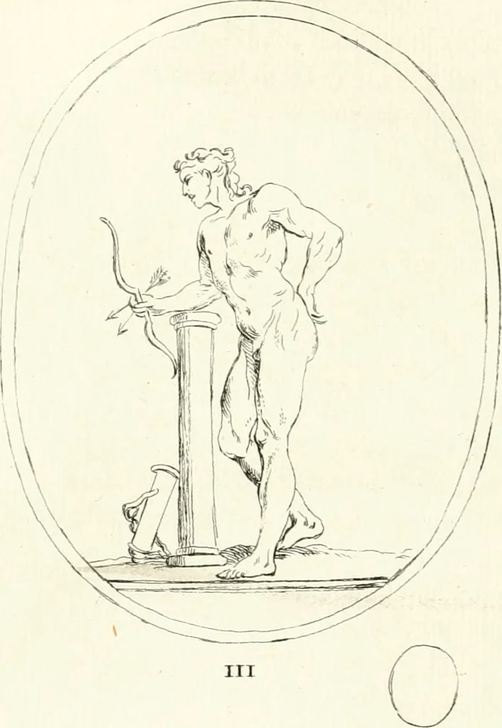 An illustration from Antiquities explained : being a collection of figured gems, illustrated by similar descriptions taken from the classics, 1737, leaf 63
