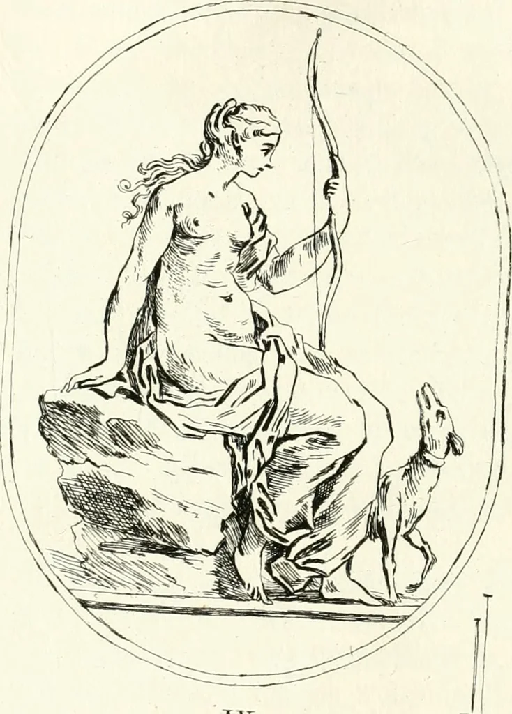 An illustration from Antiquities explained : being a collection of figured gems, illustrated by similar descriptions taken from the classics, 1737, leaf 67
