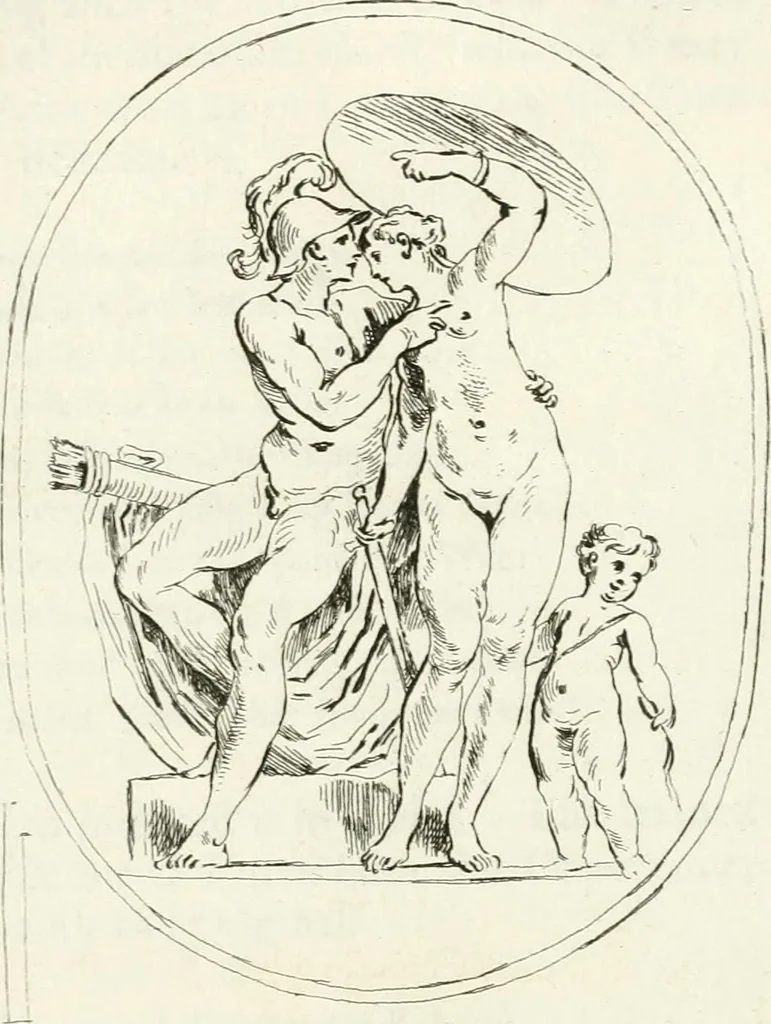 An illustration from Antiquities explained : being a collection of figured gems, illustrated by similar descriptions taken from the classics, 1737, leaf 76