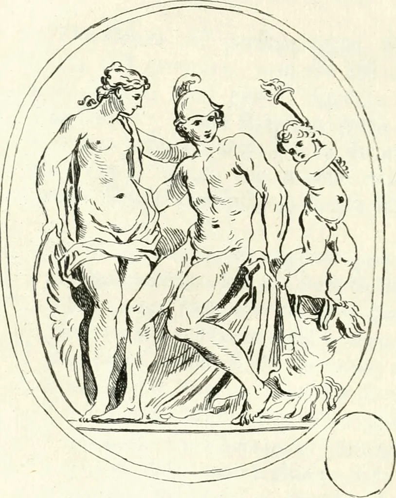 An illustration from Antiquities explained : being a collection of figured gems, illustrated by similar descriptions taken from the classics, 1737, leaf 81