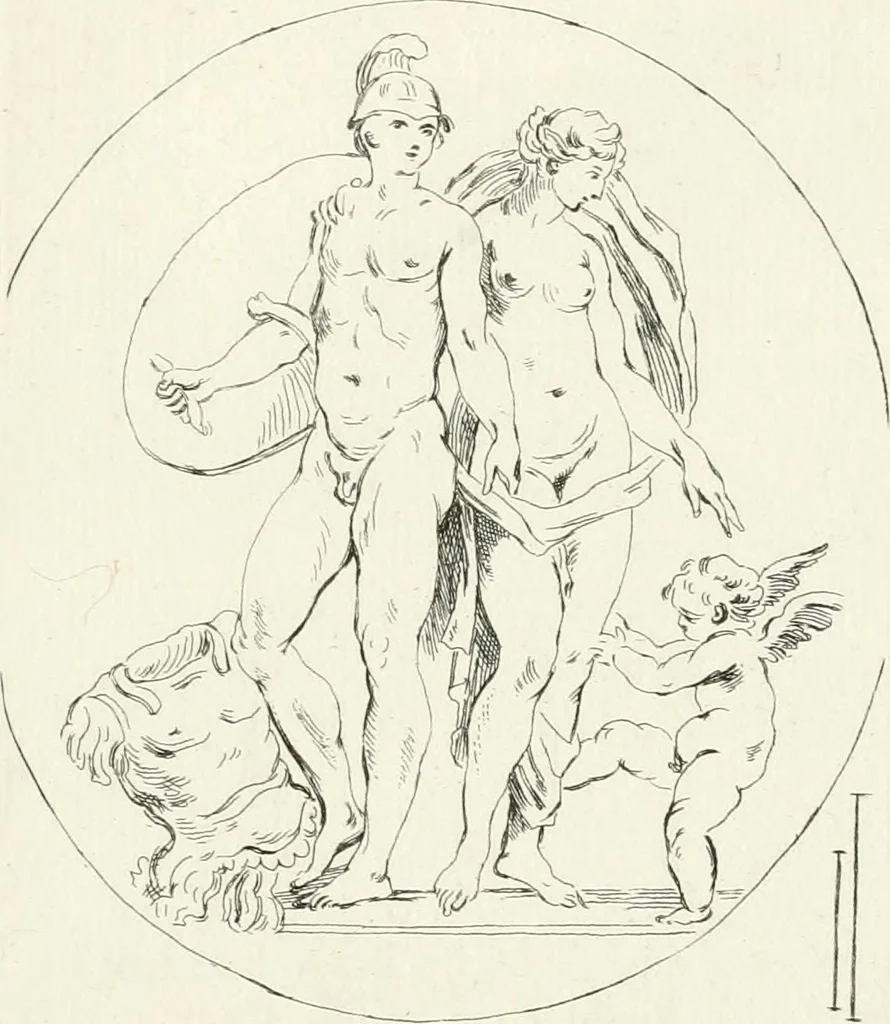 An illustration from Antiquities explained : being a collection of figured gems, illustrated by similar descriptions taken from the classics, 1737, leaf 84