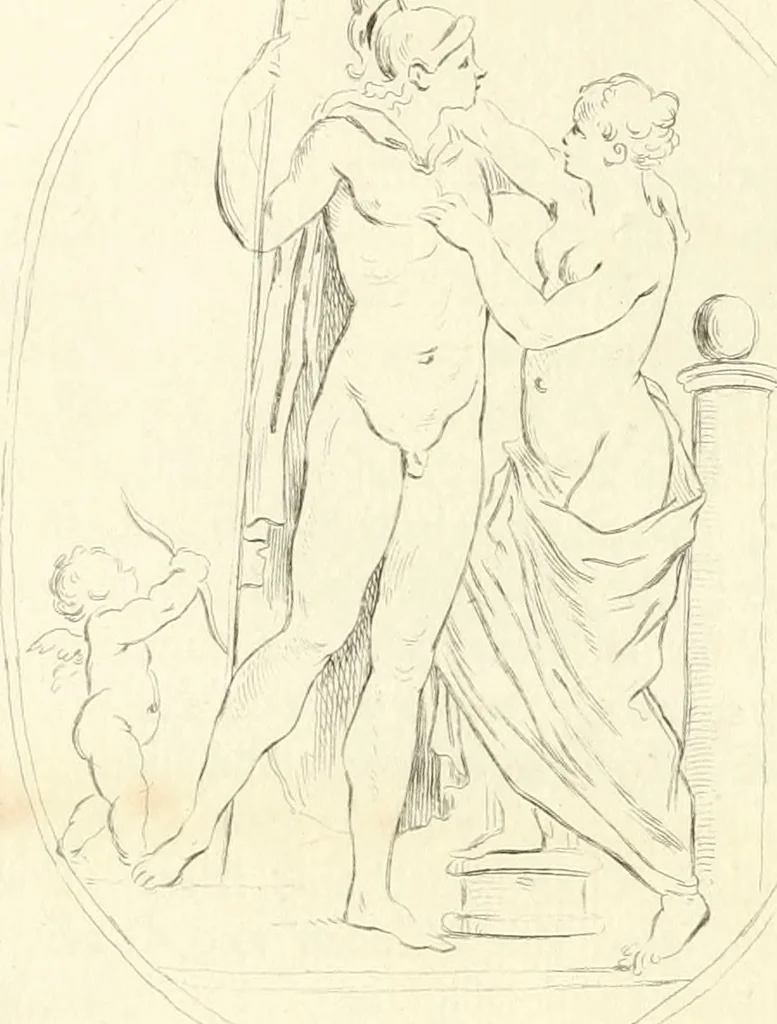 An illustration from Antiquities explained : being a collection of figured gems, illustrated by similar descriptions taken from the classics, 1737, leaf 87