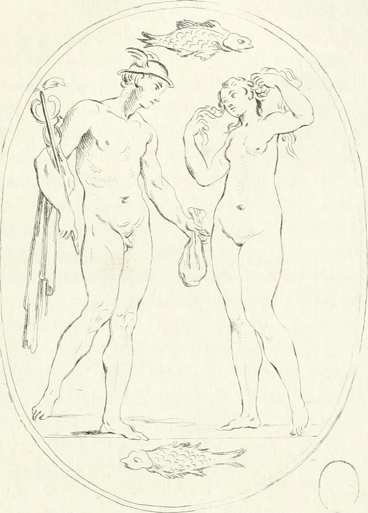 An illustration from Antiquities explained : being a collection of figured gems, illustrated by similar descriptions taken from the classics, 1737, leaf 98