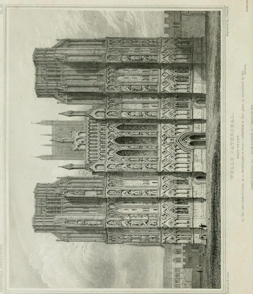 An illustration from The history and antiquities of the cathedral church of Wells: illustrated by a series of engravings, of views, elevations, plans, and details of the architecture of that edifice; including biographical anecdotes of the bishops of the see of Bath and Wells, 1824, leaf 115