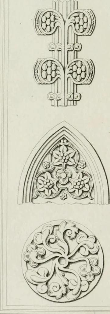 An illustration from The history and antiquities of the cathedral church of Wells: illustrated by a series of engravings, of views, elevations, plans, and details of the architecture of that edifice; including biographical anecdotes of the bishops of the see of Bath and Wells, 1824, leaf 159