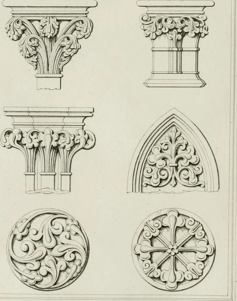 An illustration from The history and antiquities of the cathedral church of Wells: illustrated by a series of engravings, of views, elevations, plans, and details of the architecture of that edifice; including biographical anecdotes of the bishops of the see of Bath and Wells, 1824, leaf 159