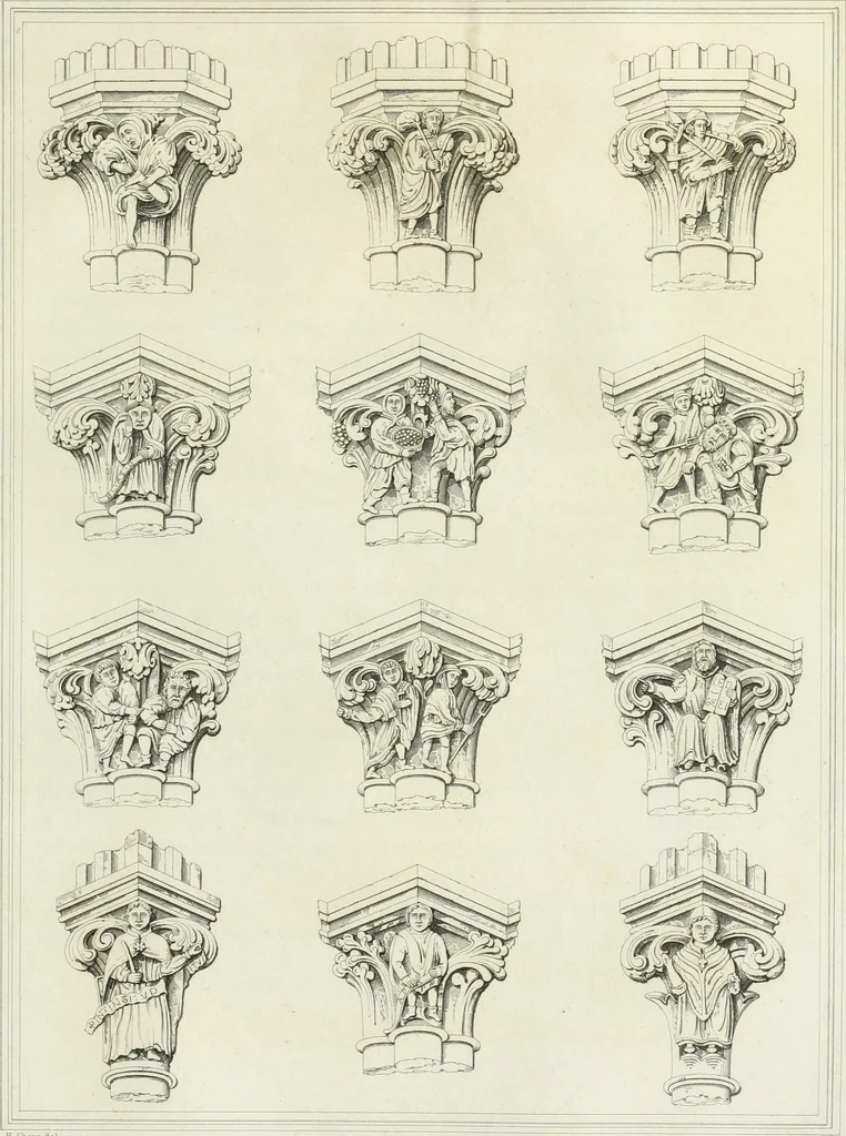 An illustration from The history and antiquities of the cathedral church of Wells: illustrated by a series of engravings, of views, elevations, plans, and details of the architecture of that edifice; including biographical anecdotes of the bishops of the see of Bath and Wells, 1824, leaf 164