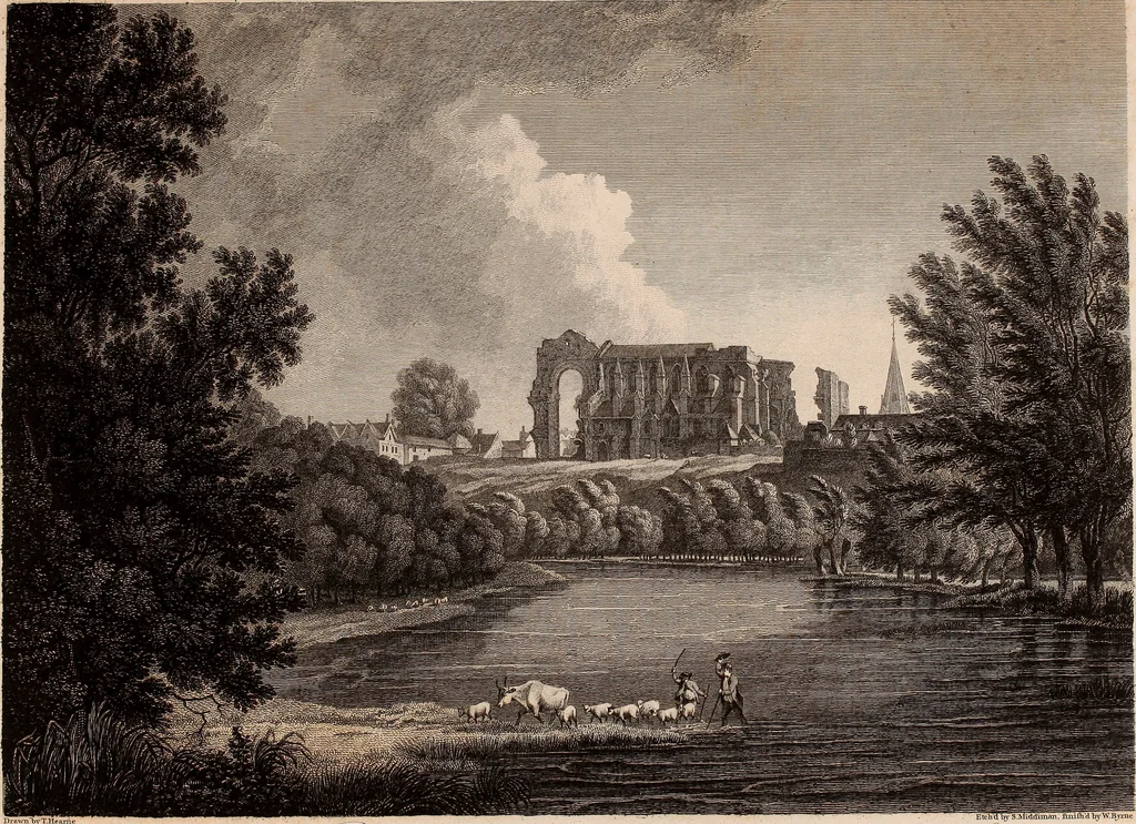 An illustration from Antiquities of Great Britain, : illustrated in views of monasteries, castles, and churches, now existing., 1807, leaf 118