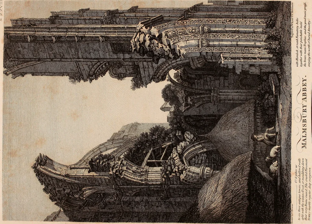 An illustration from Antiquities of Great Britain, : illustrated in views of monasteries, castles, and churches, now existing., 1807, leaf 136