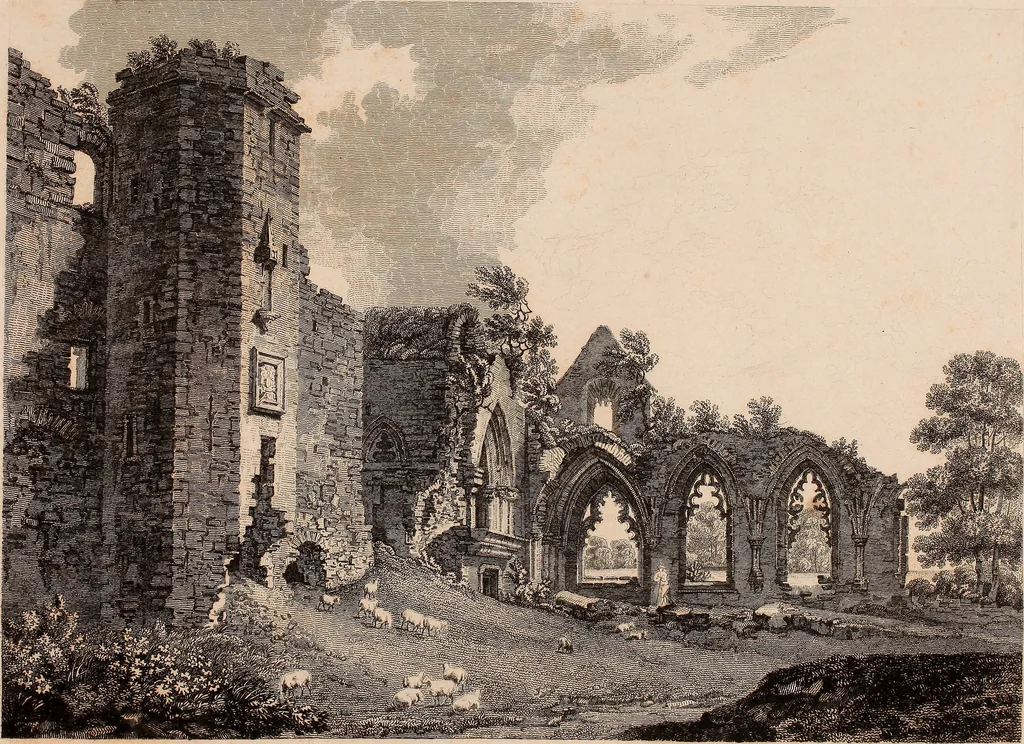 An illustration from Antiquities of Great Britain, : illustrated in views of monasteries, castles, and churches, now existing., 1807, leaf 200