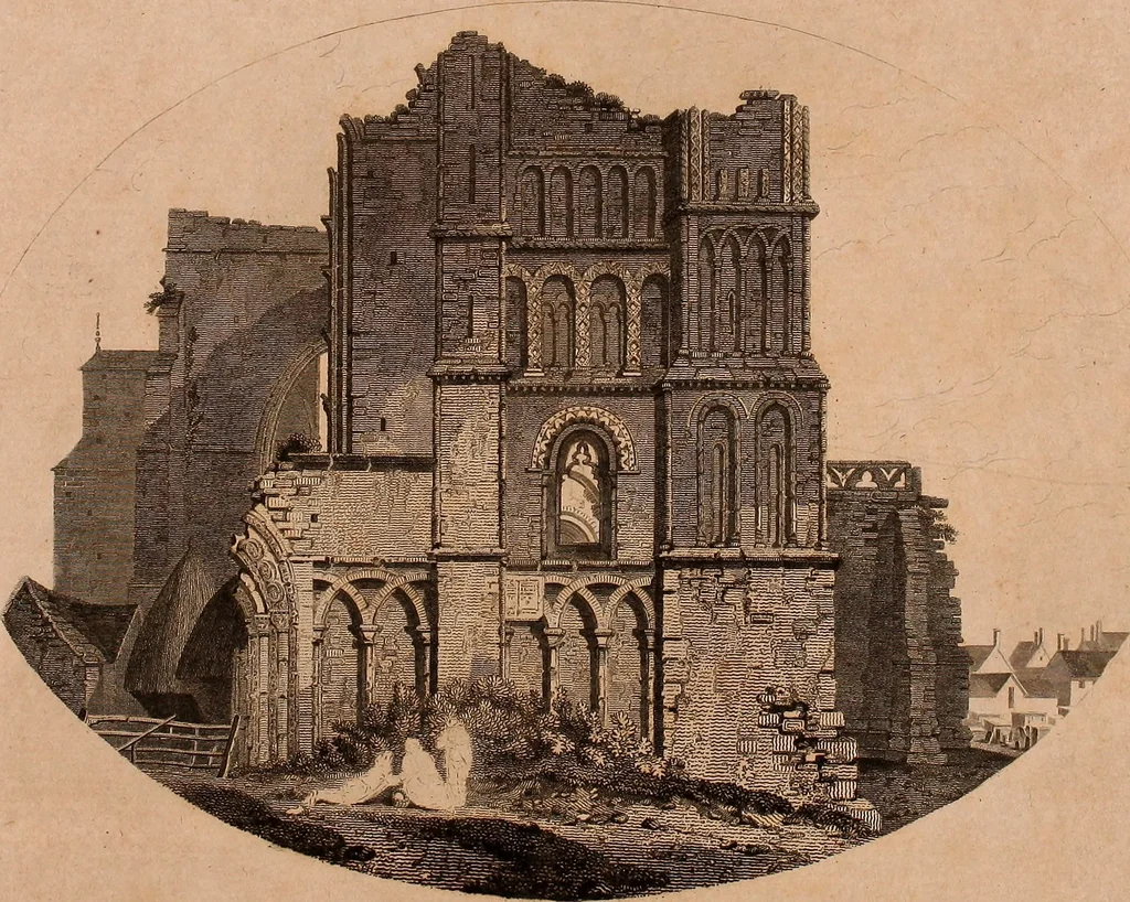 An illustration from Antiquities of Great Britain, : illustrated in views of monasteries, castles, and churches, now existing., 1807, leaf 6