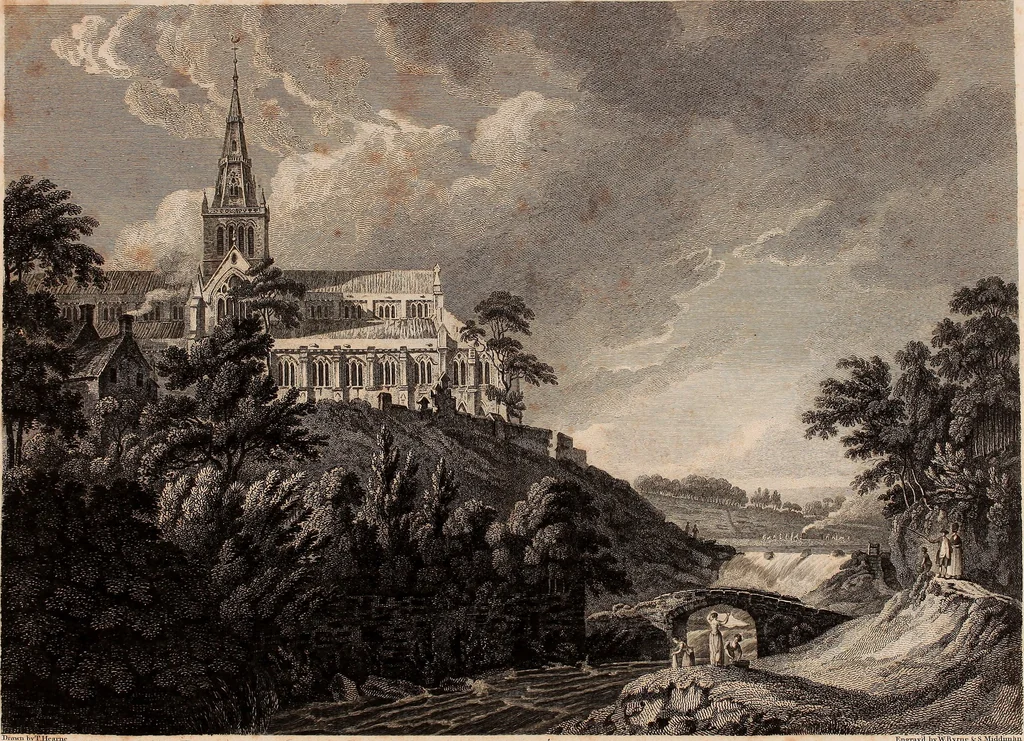 An illustration from Antiquities of Great Britain, : illustrated in views of monasteries, castles, and churches, now existing., 1807, leaf 66