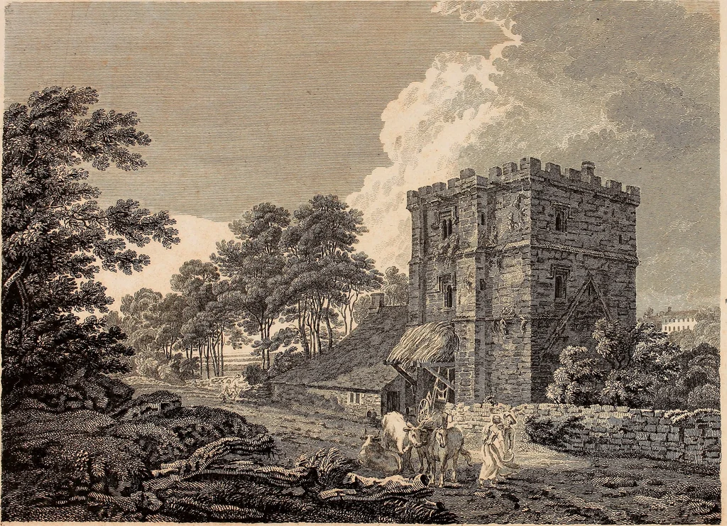 An illustration from Antiquities of Great Britain, : illustrated in views of monasteries, castles, and churches, now existing., 1807, leaf 74