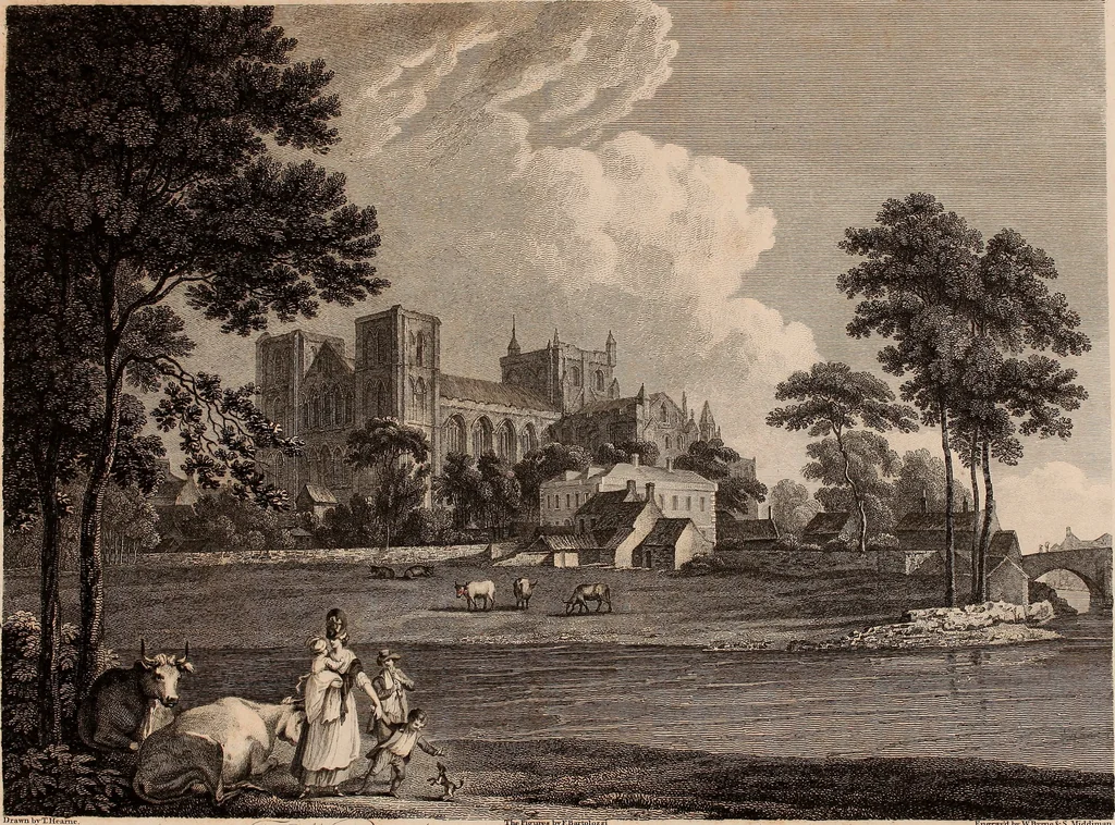An illustration from Antiquities of Great Britain, : illustrated in views of monasteries, castles, and churches, now existing., 1807, leaf 88