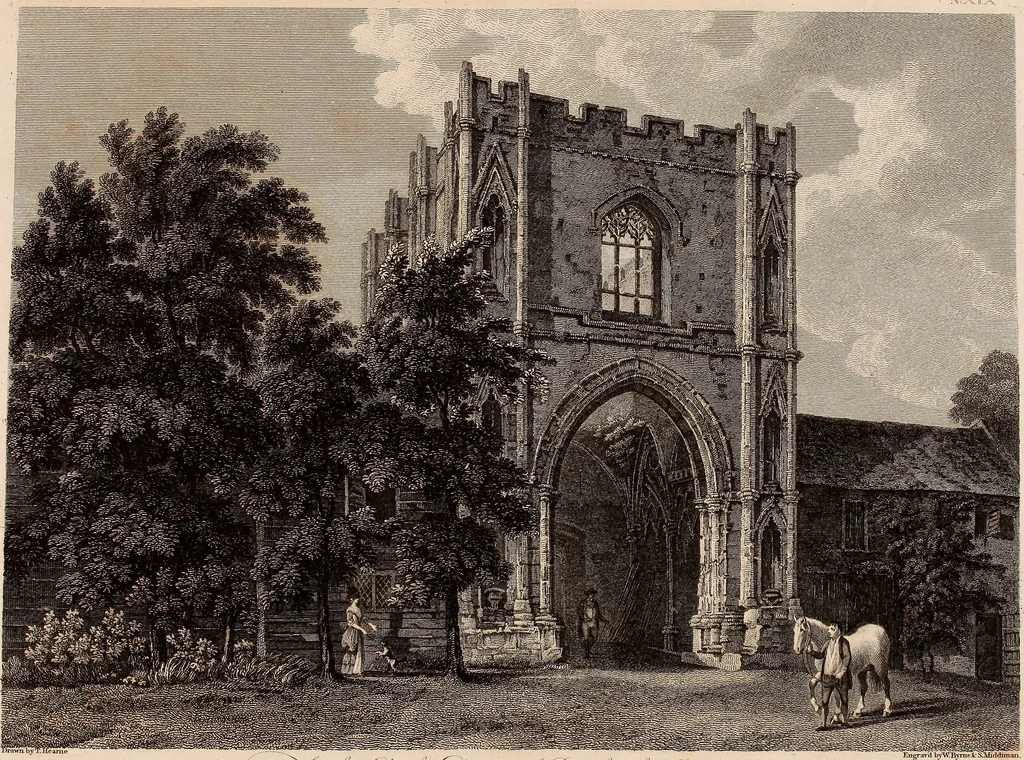 An illustration from Antiquities of Great Britain, : illustrated in views of monasteries, castles, and churches, now existing., 1807, leaf 96