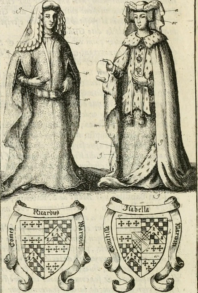 An illustration from The antiquities of Warwickshire illustrated : from records, leiger-books, manuscripts, charters, evidences, tombes, and armes : beautified with maps, prospects, and portraictures, 1656, leaf 154
