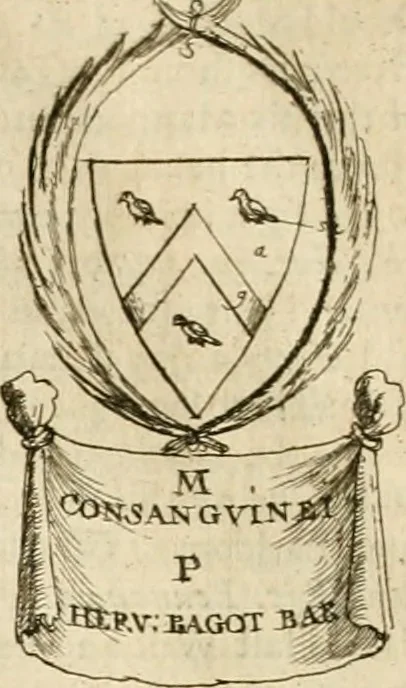 An illustration from The antiquities of Warwickshire illustrated : from records, leiger-books, manuscripts, charters, evidences, tombes, and armes : beautified with maps, prospects, and portraictures, 1656, leaf 187