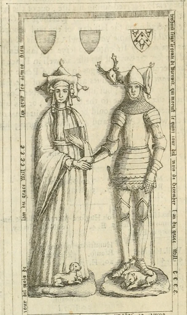 An illustration from The antiquities of Warwickshire illustrated : from records, leiger-books, manuscripts, charters, evidences, tombes, and armes : beautified with maps, prospects, and portraictures, 1656, leaf 223