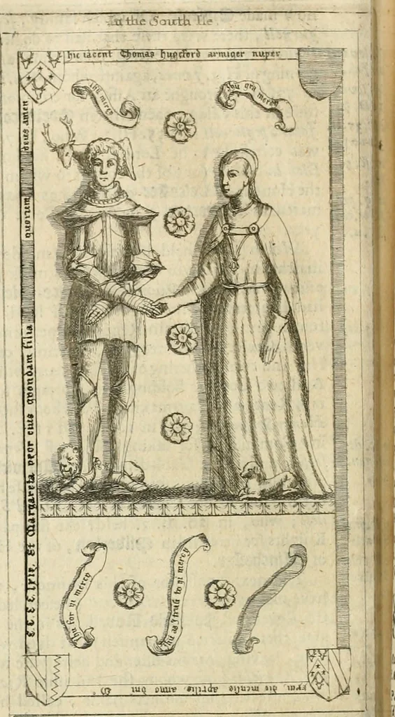 An illustration from The antiquities of Warwickshire illustrated : from records, leiger-books, manuscripts, charters, evidences, tombes, and armes : beautified with maps, prospects, and portraictures, 1656, leaf 223