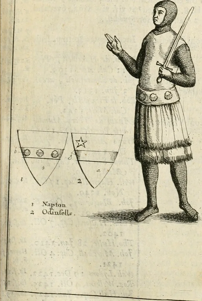 An illustration from The antiquities of Warwickshire illustrated : from records, leiger-books, manuscripts, charters, evidences, tombes, and armes : beautified with maps, prospects, and portraictures, 1656, leaf 236
