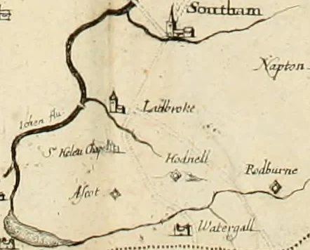 An illustration from The antiquities of Warwickshire illustrated : from records, leiger-books, manuscripts, charters, evidences, tombes, and armes : beautified with maps, prospects, and portraictures, 1656, leaf 25