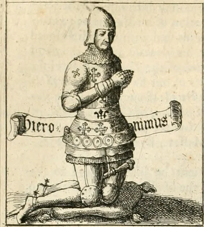 An illustration from The antiquities of Warwickshire illustrated : from records, leiger-books, manuscripts, charters, evidences, tombes, and armes : beautified with maps, prospects, and portraictures, 1656, leaf 313