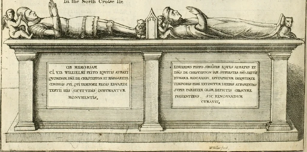 An illustration from The antiquities of Warwickshire illustrated : from records, leiger-books, manuscripts, charters, evidences, tombes, and armes : beautified with maps, prospects, and portraictures, 1656, leaf 339