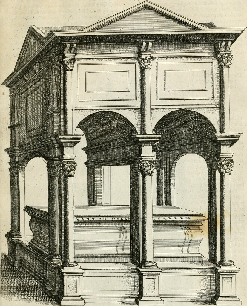 An illustration from The antiquities of Warwickshire illustrated : from records, leiger-books, manuscripts, charters, evidences, tombes, and armes : beautified with maps, prospects, and portraictures, 1656, leaf 350