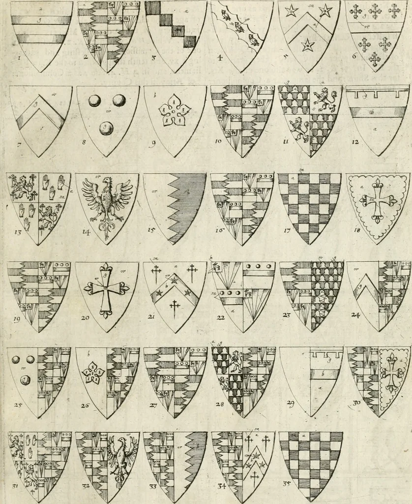 An illustration from The antiquities of Warwickshire illustrated : from records, leiger-books, manuscripts, charters, evidences, tombes, and armes : beautified with maps, prospects, and portraictures, 1656, leaf 366