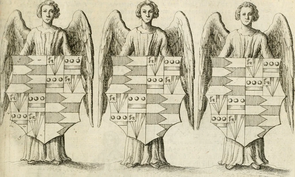 An illustration from The antiquities of Warwickshire illustrated : from records, leiger-books, manuscripts, charters, evidences, tombes, and armes : beautified with maps, prospects, and portraictures, 1656, leaf 368