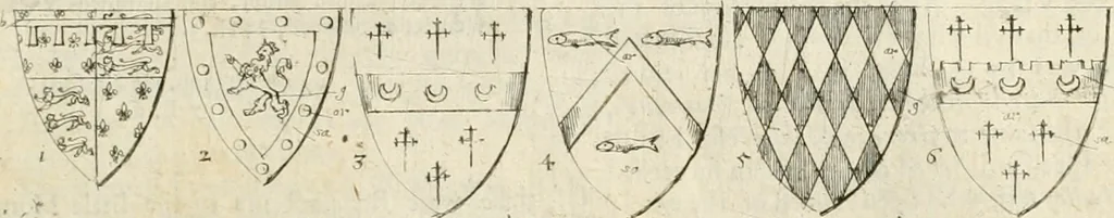 An illustration from The antiquities of Warwickshire illustrated : from records, leiger-books, manuscripts, charters, evidences, tombes, and armes : beautified with maps, prospects, and portraictures, 1656, leaf 376