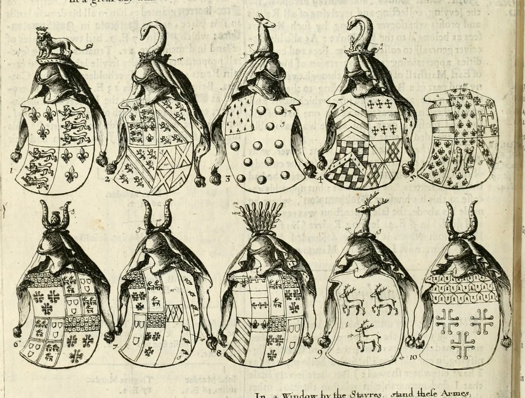 An illustration from The antiquities of Warwickshire illustrated : from records, leiger-books, manuscripts, charters, evidences, tombes, and armes : beautified with maps, prospects, and portraictures, 1656, leaf 425